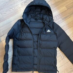 Adidas Men's Black Hooded Puffer Jacket